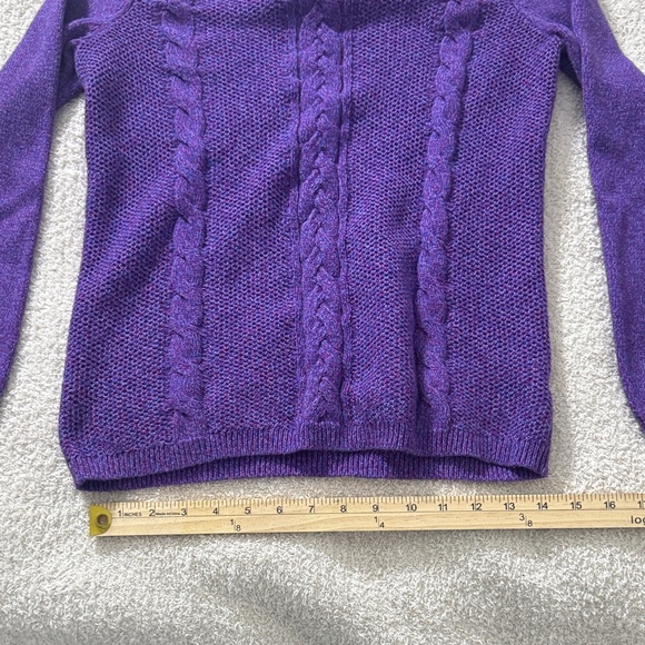 TALBOTS Purple Cable Knit Women's Sweater Sz Sp - Picture 8 of 11